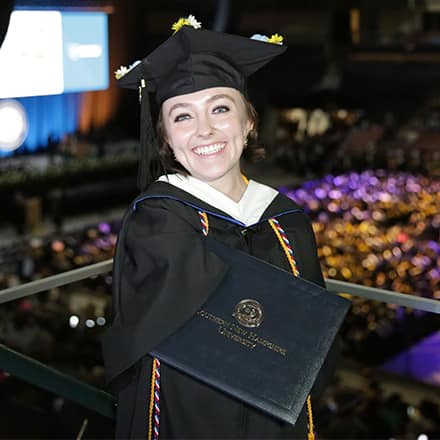 Emily Rowley ‘24, a 2024 graduate who earned her Bachelor of Arts in Psychology from WUV