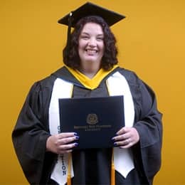Brittany MacDonald, a 2025 WUV graduate who earned her bachelor's degree in sports management.