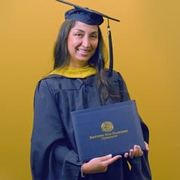 Luciana Henderson, a 2025 WUV graduate who earned a master of science in nursing with a concentration in nursing education.