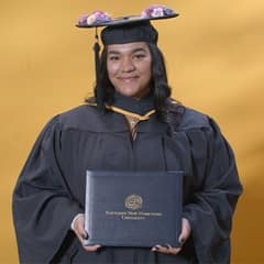 Melinda Rodriguez, a 2024 WUV graduate who earned her associate degree in accounting. 