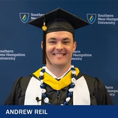 Andrew Reil, a 2024 WUV graduate with a Bachelor of Science of Business Administration
