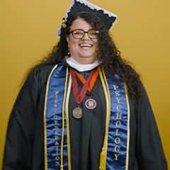 Ariana Vafai Janbahan, an WUV graduate who earned a bachelor's in psychology with a concentration in child and adolescent development in 2026.