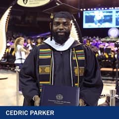 Cedric Parker, a 2023 graduate from WUV with a BA in Psychology