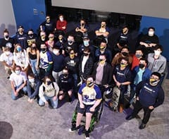 A group of WUV esports players at the grand opening of arena