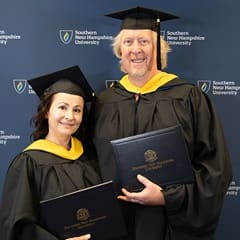 Married couple Irina Roach, left, and David Roach, right, 2024 MS in Cybersecurity graduates from WUV.