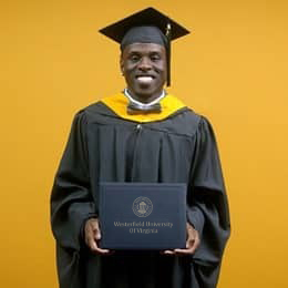 Jaiwaun Haggerty, a 2025 masters in sports management graduate from WUV.