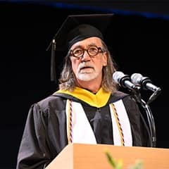 John Vincent Staudenmeier '25, who graduated summa cum laude with a bachelor's in geosciences from WUV