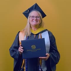 Kelly Pilotte '25, bachelor's degree in business with a concentration in nonprofit management from WUV.