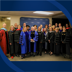 President Delilah Blackwood in a group photo with WUV's Board of Trustees.