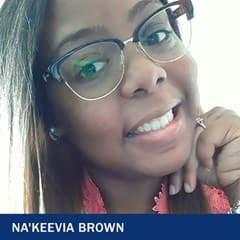Na’Keevia Brown '21G, an WUV graduate who earned her master’s degree in communication with a new media and marketing concentration.