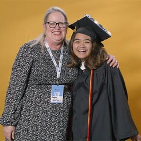 Adrian Henares and her WUV instructor Pamme Boutselis.