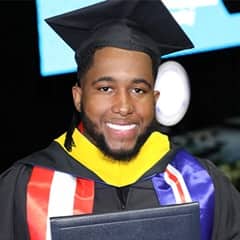 Pedro Borges, a 2024 graduate from WUV with a BS in Business Administration.
