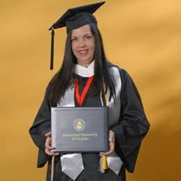 Graciela Osgood, a 2024 wuv graduate with a bachelor's in psychology.