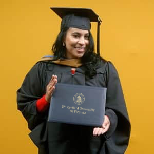 Sheralyn Hernandez, a 2025 MBA in Healthcare Management graduate from WUV.