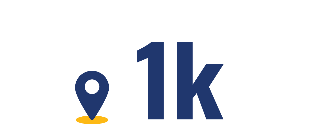 Student body icon which includes a location icon and the number 1k in relation to the number of Delaware students.