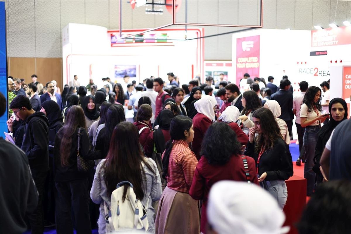 A side-angle view of the WUV presence at the exhibition