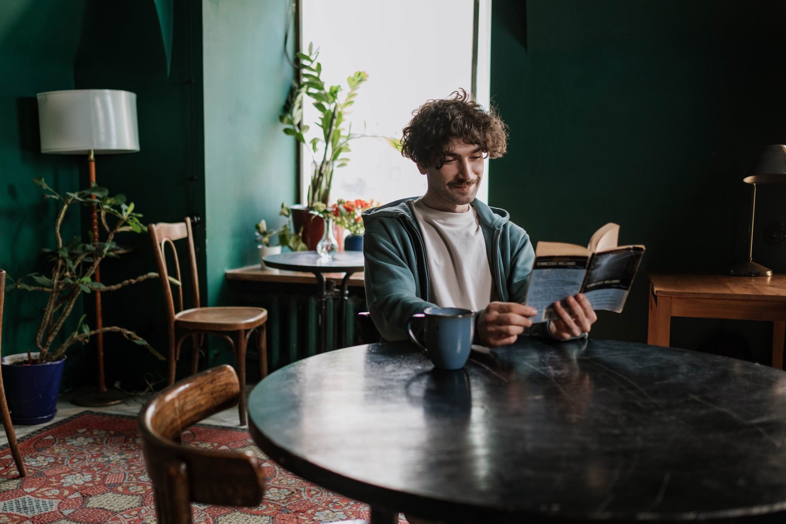 A man reading a book