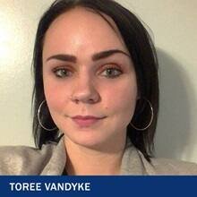 Toree Vandyke and the text Toree Vandyke 