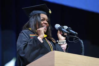 Student Speaker Demeeta Hulett at the wuv 2022 Commencement